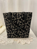 Back view of medium project tote in grey/black graphic