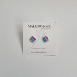 80's Check Stud Earrings