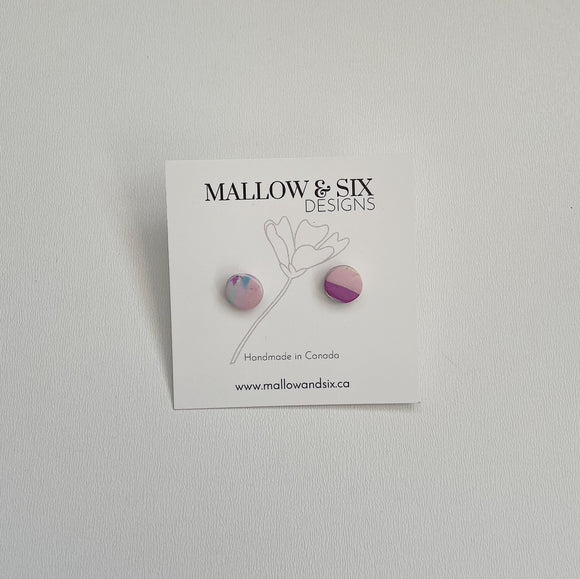 80's Check Stud Earrings