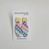 80's Check Dangle Earrings
