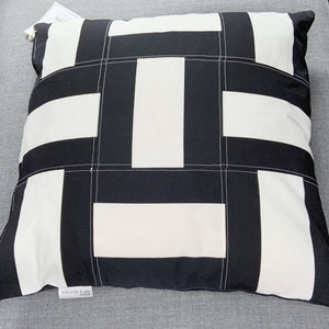Striped Patchwork Throw Pillow Cover - 20" x 20"