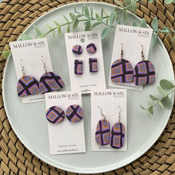 Granny's Afghan Clay Earrings