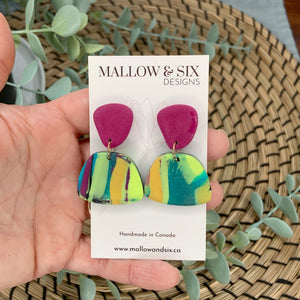 Neon Frenzy Clay Earrings