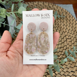Rose & Gold Clay Earrings