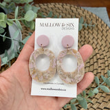 Rose & Gold Clay Earrings