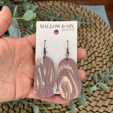 Marbled Mauve Clay Earrings