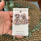 Marbled Mauve Clay Earrings